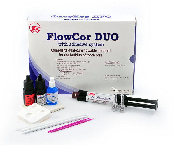 «FlowCor DUO» - composite dual-cure flowable material for the buildup of tooth core